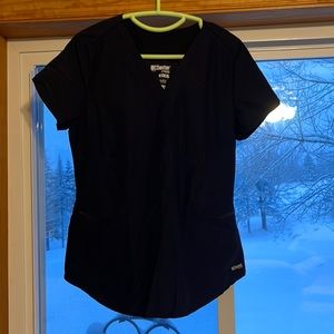 Greats anatomy edge scrub top, medium , black